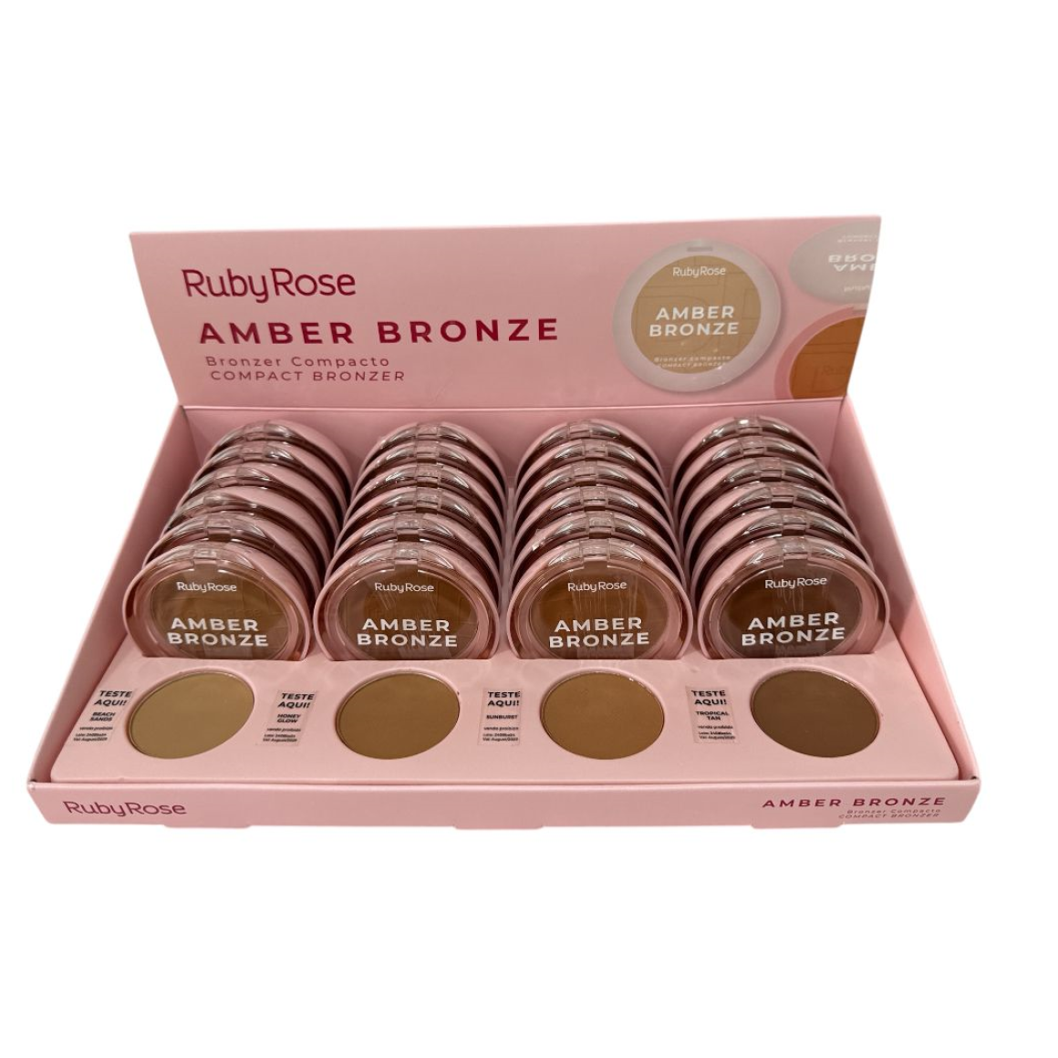 BRONZEADOR COMPACTO AMBER BRONZE RUBY ROSE CX 24 PÇS